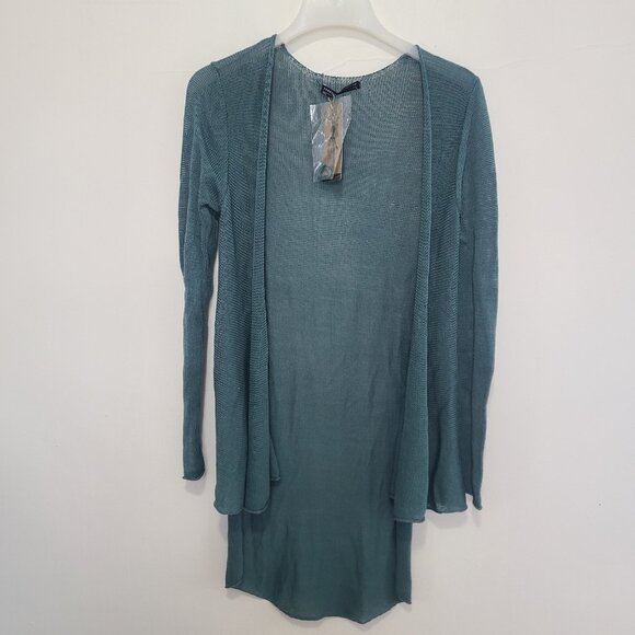 NWT Peruvian Connection Cerulean Alizee Cardigan Cotton S - Picture 1 of 9